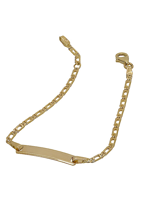 pulsera oro amarillo 18 kilates con chapa para grabar primera comunion