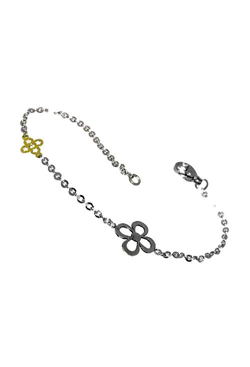 pulsera mujer acero con fetiche de oro amarillo 094_61453-cao_1