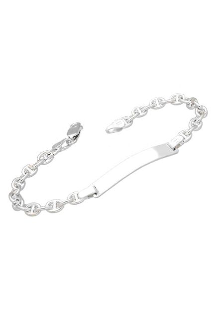 pulsera mujer de plata con chapa para grabar cadena de eslabones foto para parrilla