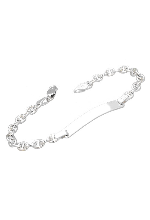 pulsera mujer de plata con chapa para grabar cadena de eslabones foto para parrilla