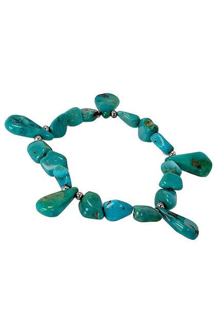 Pulsera mujer turquesas naturales y bolitas de plata 091_6746