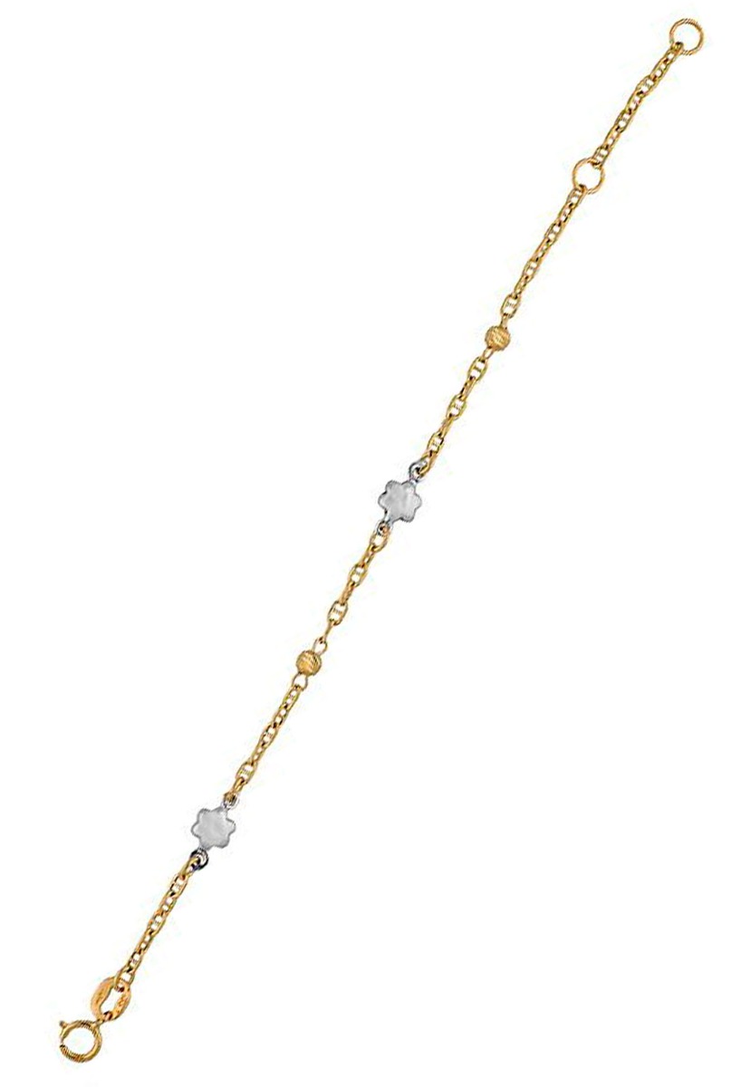 pulsera mujer oro bicolor 18 kilates cadena forzada eslabones ancla con entrepiezas foto extendida precio barato joyeria online 243_000-05800_03