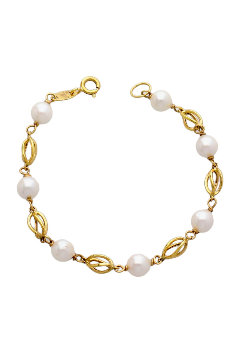 pulsera oro amarillo 18 ktes y perlas cultivadas foto principal