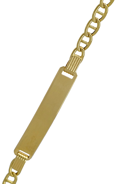 pulsera con chapa primera comunion oro amarillo 18 kilates