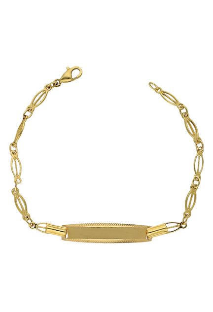 pulsera oro amarillo 18 kilates para comunion tiene chapa para grabar foto principal 087_0055-121