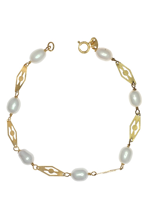 Pulsera oro 18 ktes y perlas cultivadas 1ª Comunión 042_COM001 (Pulseras) foto principal