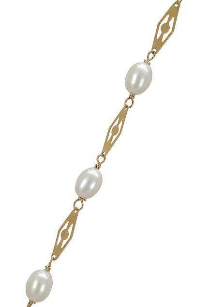 Pulsera oro 18 ktes y perlas cultivadas 1ª Comunión 042_COM001 (Pulseras) foto detalle