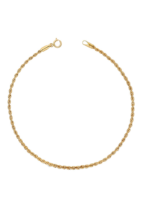 pulsera oro amarillo 18k cordón salomonico fino con cierre de reasa vista desde arriba precio barato joyeria online 243_511-00030-18
