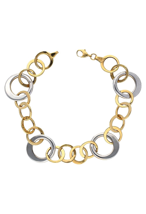 pulsera oro bicolor 18 kilates asas de diferente medidas vista frontal 157_P0020