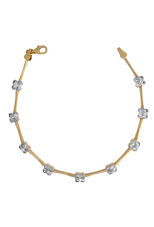 pulsera oro bicolor 18 kilates con entrepiezas de circonitas 003_0309