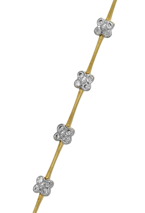 pulsera oro bicolor 18 kilates con entrepiezas de circonitas 003_0309_01
