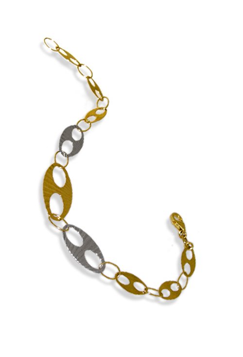 Pulsera oro, mujer, eslabones, cadena, oro bicolor - foto 3 - rfcia.003_P49104