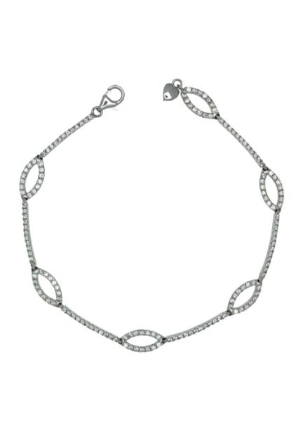 pulsera oro blanco 18 ktes y circonitas modelo mujer foto AA 243_349-00315