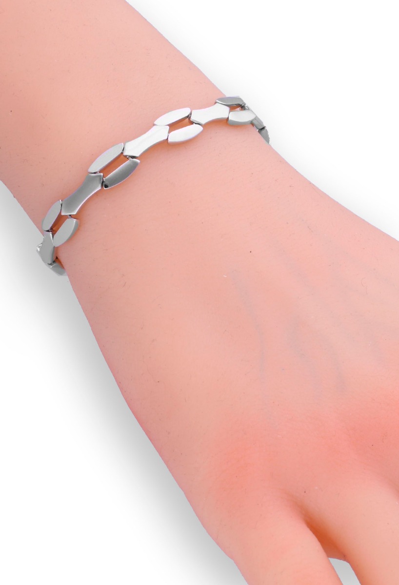 pulsera oro blanco 18k foto modelo para web el rubi joyeros