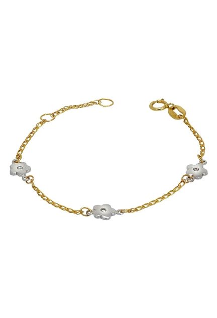 pulsera oro blanco y oro amarillo con circonitas para bebe foto segunda 243_000-05804_01