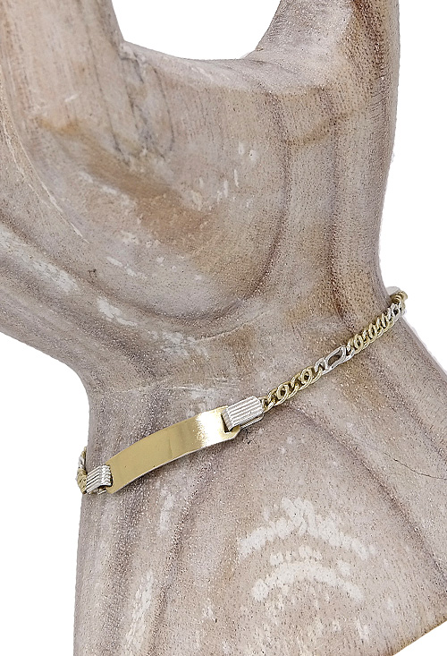 pulsera para bebe plata laminada con oro amarillo foto maniqui 243_935-00034_02