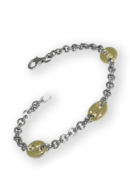 pulsera plata bicolor entrepiezas calabrote precio de ocasion 200_ppu2628_1