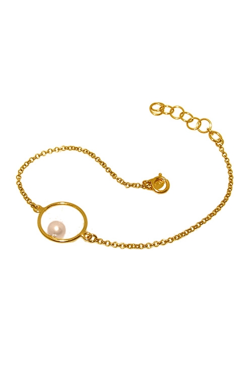 pulsera plata chapada con perla cultivada 266-042376-2-1