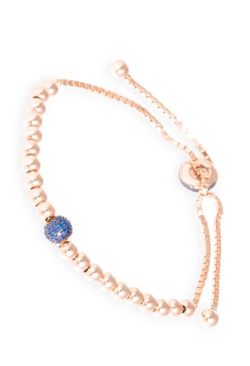 Pulsera plata chapada en oro rosa con circonitas Edurne 218_BQ001R02