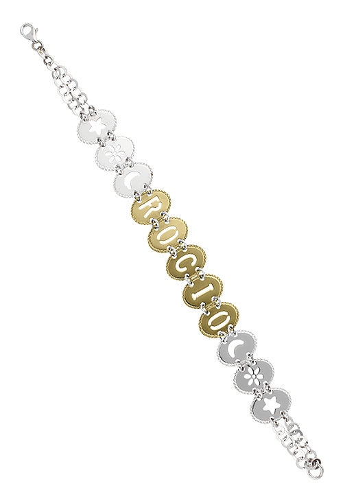 pulsera plata de ley chapada en amarillo en algunos eslabones nombre de rocio precio outlet joyeria online 200_U2428-ROCIO-A_02
