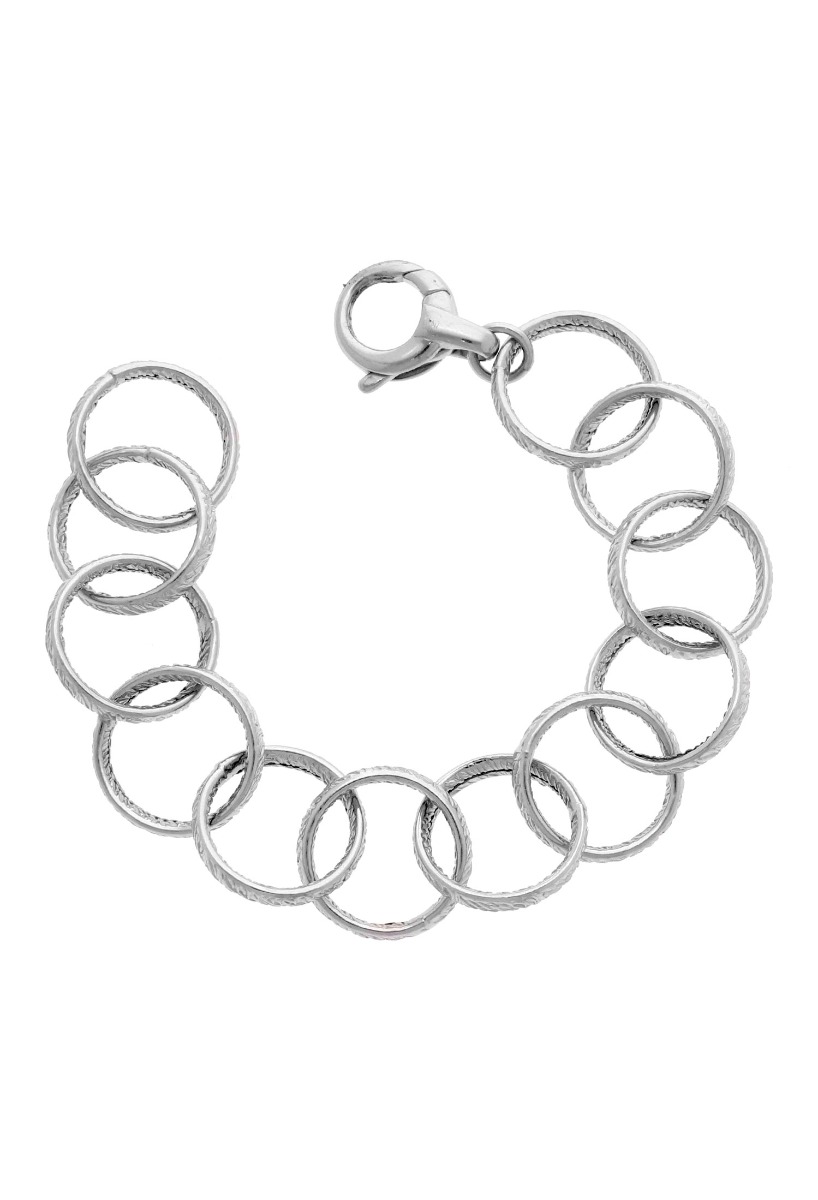 pulsera de plata cadena de eslabones asas redondas vista cenital 144_GIO396