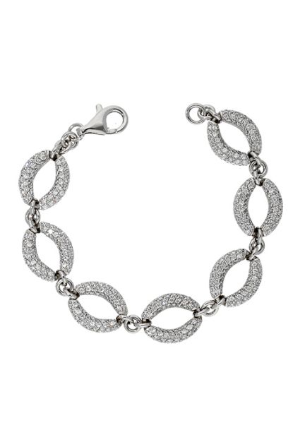 pulsera plata rodinada cuajada de circonitas vista principal precio de ocasion outlet de joyeria 132_08908-PU