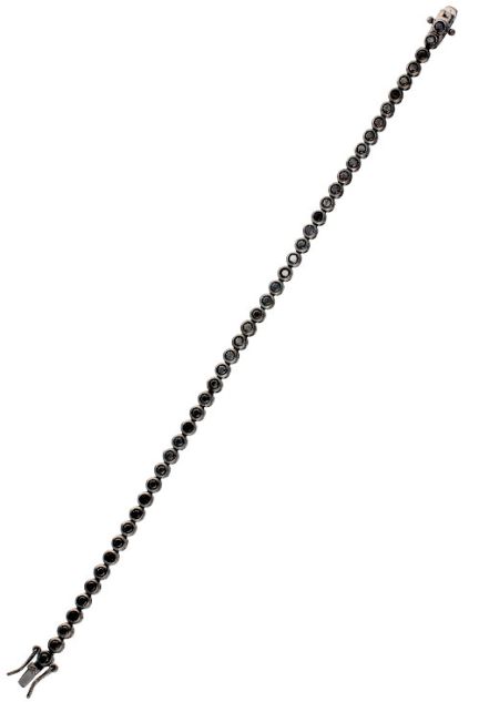 pulsera plata rodio negro circonitas negras foto extendida