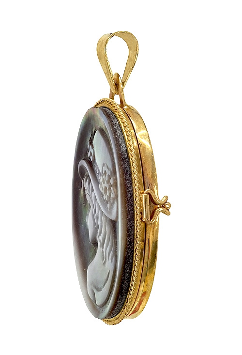 relicario oro amarillo 18k y nacar camafeo o portafotos 085_0112337 foto lateral