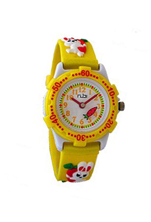 Reloj infantil analógico, cuarzo, amarillo y blanco 403_403001-4
