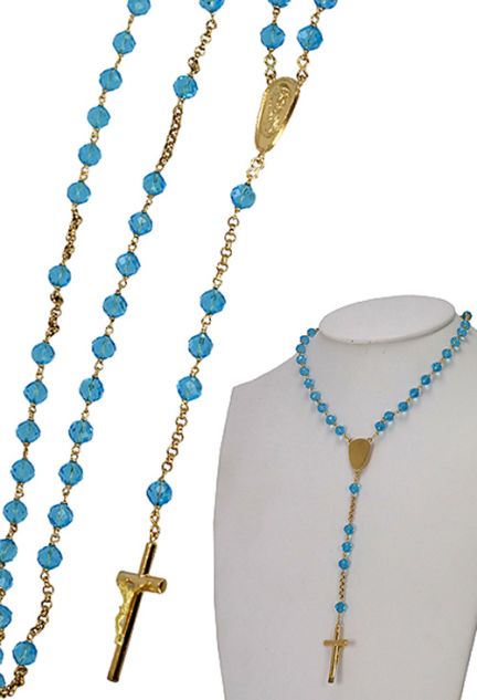 Rosario oro amarillo y cuarzos azules - foto 05 - rfcia 005_09413