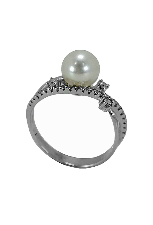 Sortija de oro blanco 18 ktes con perla cultivada y diamantes - foto 3 - rfcia.012_40