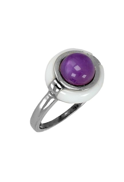 Sortija de plata de ley con agata blanca y amatista - foto 04 - rfcia 004_RA2649