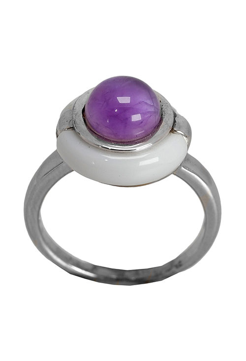 Sortija de plata de ley con agata blanca y amatista - foto 3 - rfcia.004_RA2649