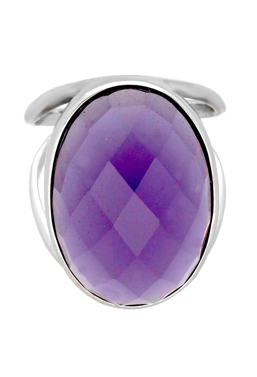 sortija de plata con cuarzo amatista marca time force a precio de ocasion vista frontal 237_TJ1126S0116