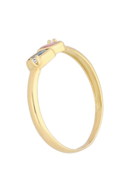 sortija oro amarillo 18 kilates con circonitas zafiro y rubi fotografia sacada de lateral precio barato joyeria online