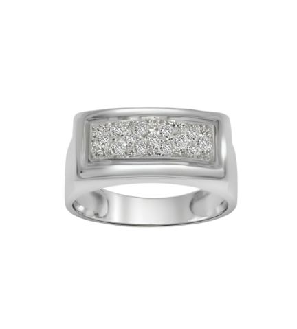 sortija oro blanco con diamantes foto frontal precio con descuento 192_Z0107