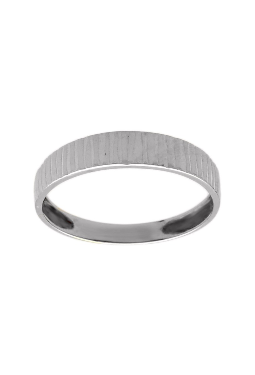 anillo de oro blanco 18 ktes frontal gallonado foto toma uno