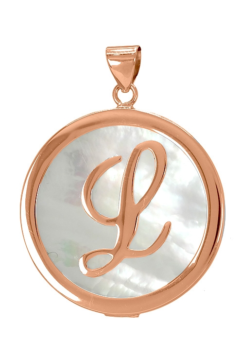 Colgante de plata chapada en rosa, inicial L precios baratos 260_138058R-L