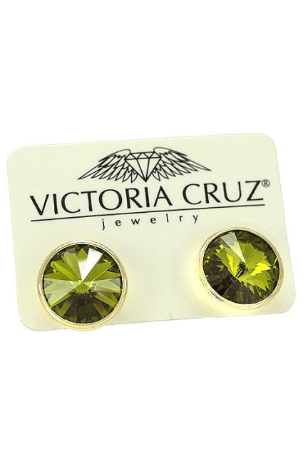 joyas de mujer dormilonas victoria cruz en plata de ley y cristal swarovski color olivine a precios baratos