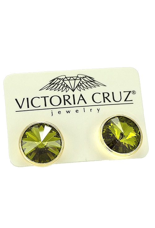joyas de mujer dormilonas victoria cruz en plata de ley y cristal swarovski color olivine a precios baratos