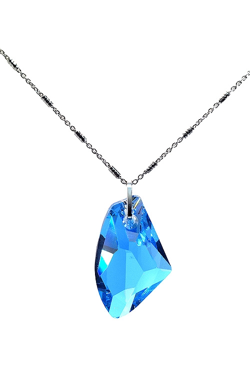 Gargantilla en plata con cristal swarovski color aguamarina a precios baratos para compra online 273_A3092-4G