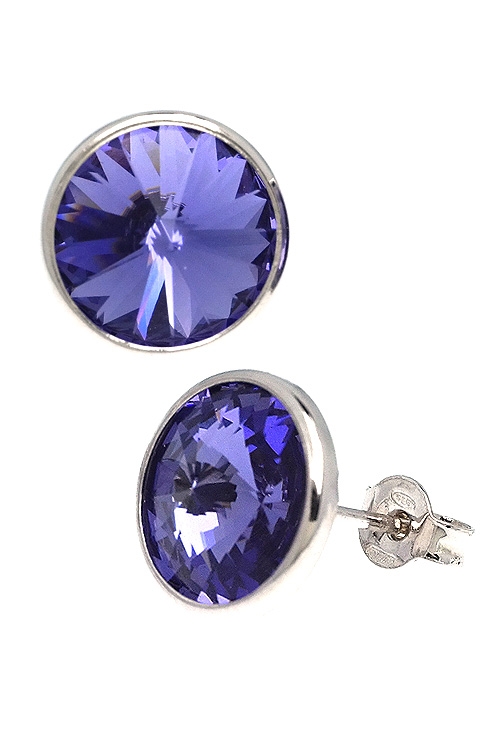 pendientes victoria cruz en plata de ley cristal Swarovski color Tanzanite a precios baratos en joyas de mujer A2520-12T