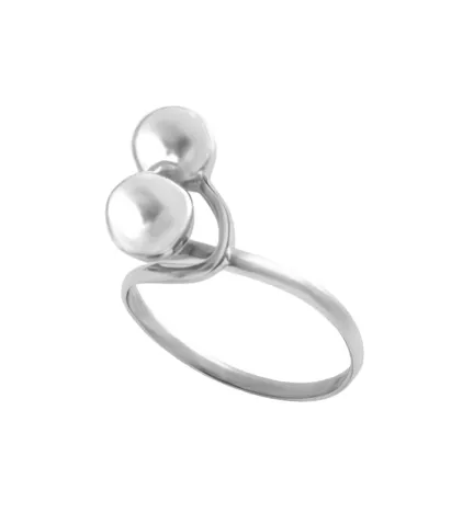 anillo de plata modelo bolas