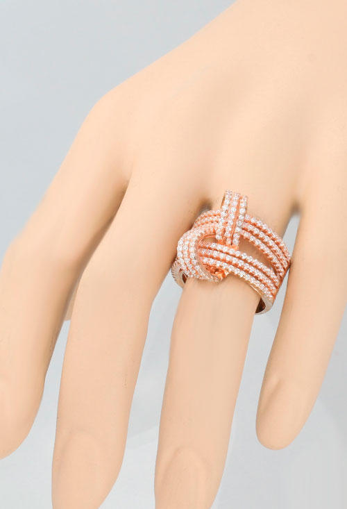 anillo de plata chapada rosa con circonitas nudo galerias 252_CZ102-03R_03