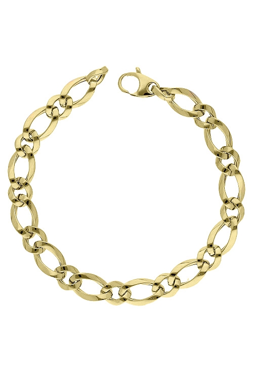pulsera de oro amarillo 18 ktes eslabones 1 por 1 vista cenital 243_343-00171