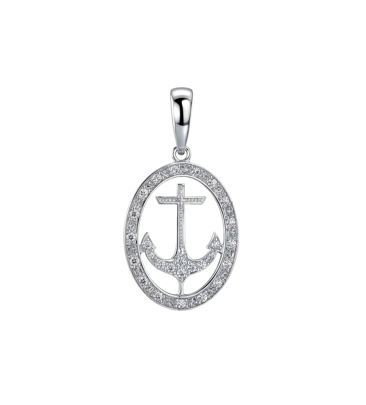 colgante de plata ancla con circones 022_003-Z