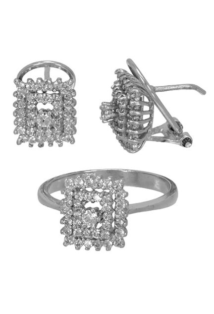 juego para mujer formado por sortija y pendientes oro blanco 18 ktes con circonitas foto 3 piezas 002_50965_01