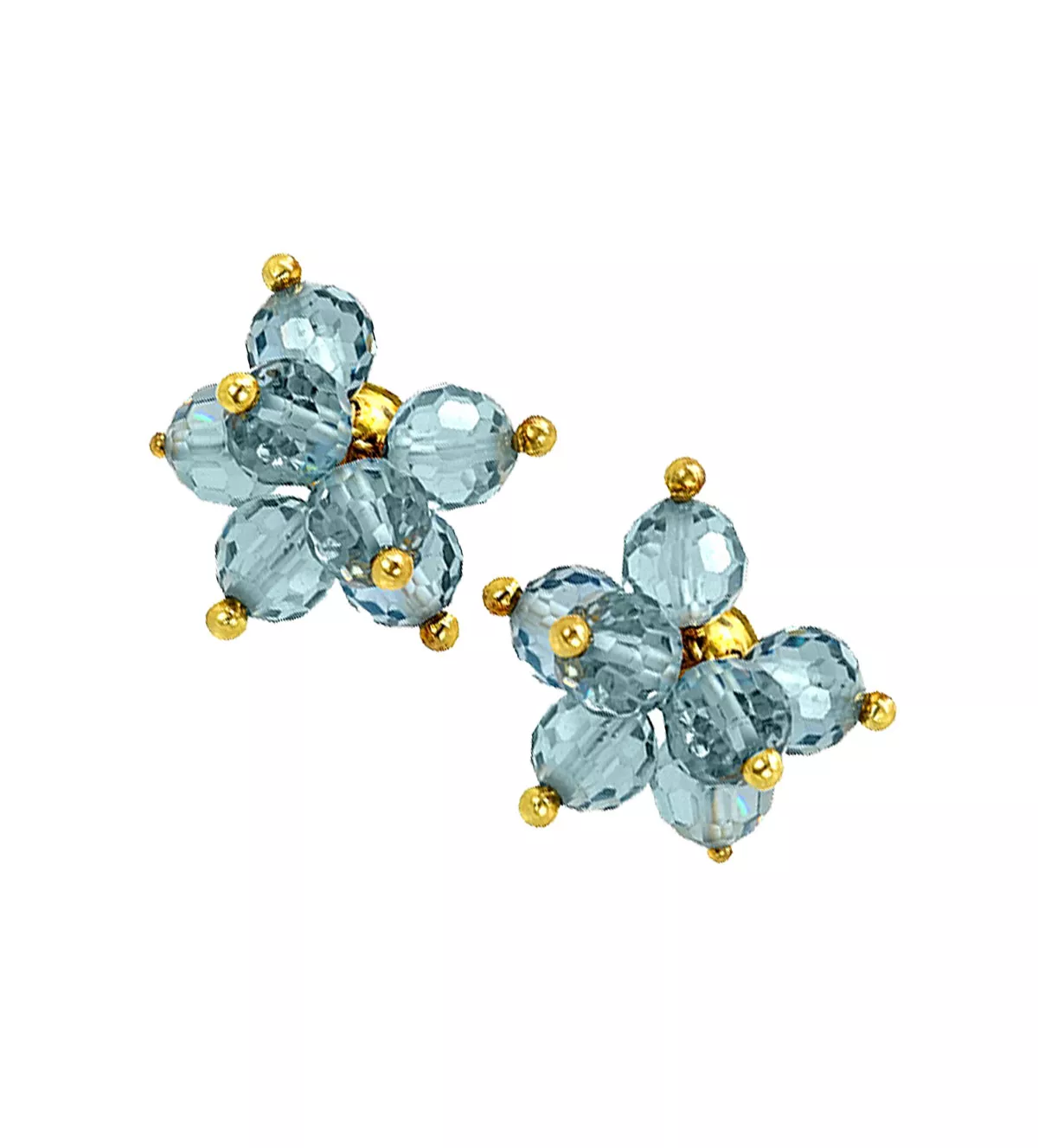 pendientes de oro racimo azul