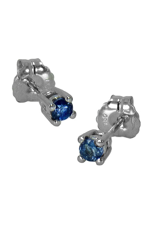 Pendientes dormilona oro blanco con zafiros 095_508648