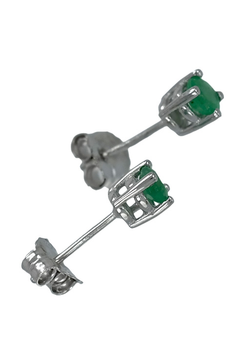 Pendientes oro blanco 18k y esmeraldas 095_507202